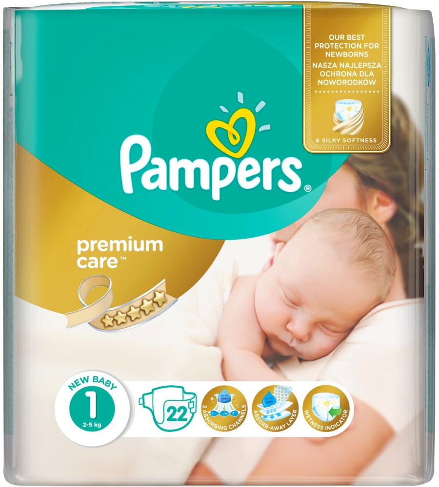 Pampers Premium Care 1 - New Baby -          2  5 kg - 