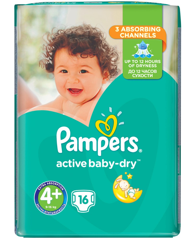 Pampers Active Baby Dry 4 - Maxi Plus -          9  16 kg - 