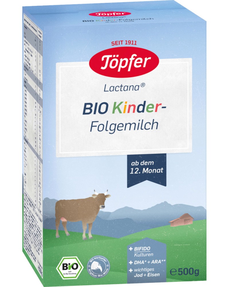       Topfer Lactana Bio Kinder - 500 g,  12+  - 