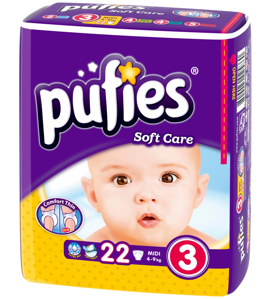 Pufies Soft Care - Midi -          4  9 kg - 