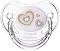 Бяла силиконова залъгалка с ортодонтична форма - От серия "Newborn Baby" - 