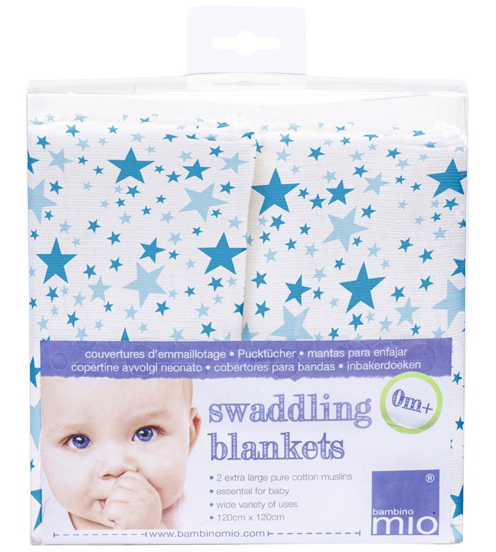    - Swaddling Blankets: Blue Stars -   2  - 