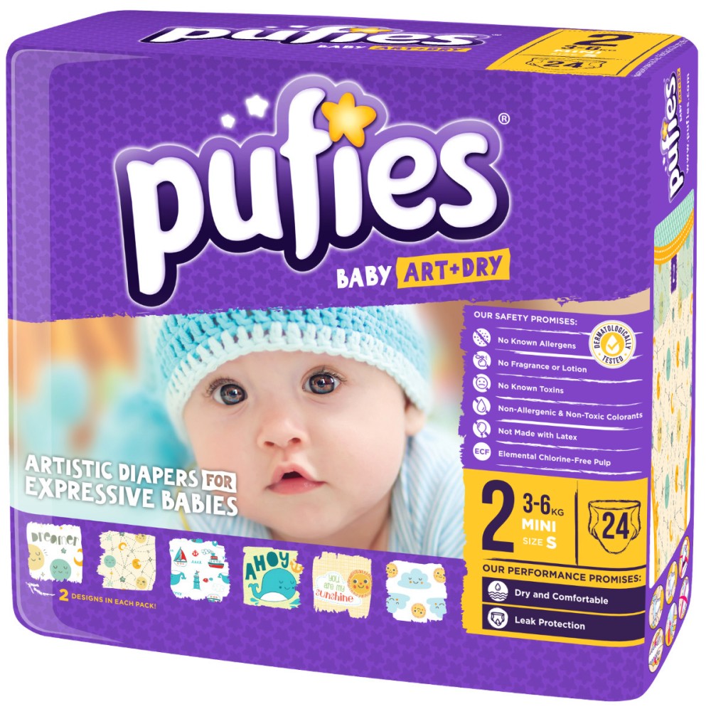 Pufies Baby Art & Dry 2 - Mini -          3  6 kg - 