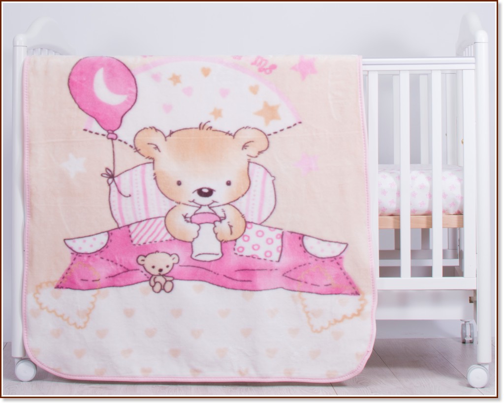   - Sleeping Bear: Pink -  90 x 110 cm - 