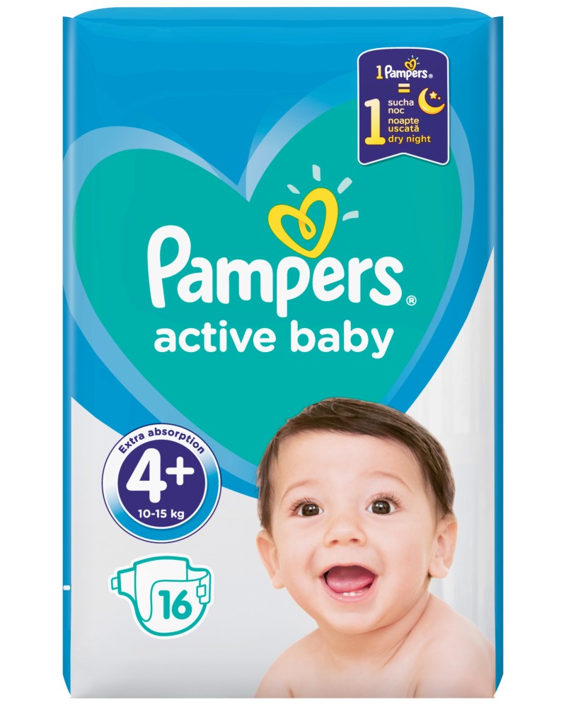  Pampers Active Baby 4+ - 16÷62 ,   10-15 kg - 