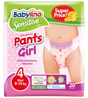 Babylino Sensitive Pants Girl - Maxi 4 -          8  15 kg - 