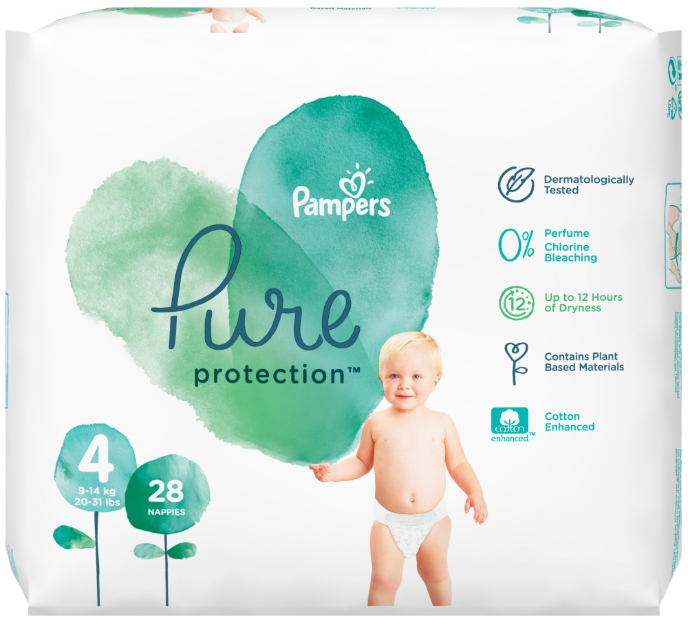  Pampers Pure Protection 4 - 28 ,   9-14 kg - 