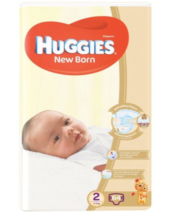 Huggies New Born 2 -          4  6 kg - 