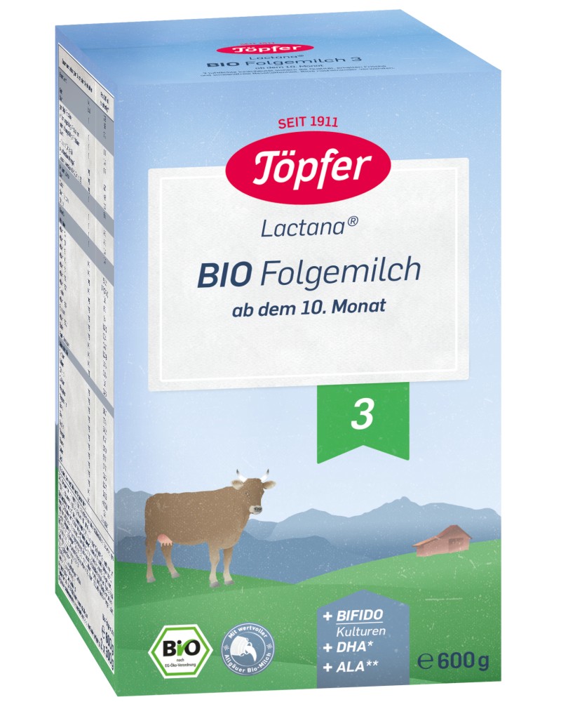     Topfer Lactana Bio 3 - 600 g,  10+  - 