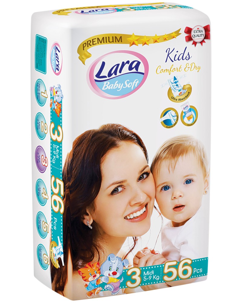  Lara Baby Soft Premium 3 Midi - 56 ,   5-9 kg - 