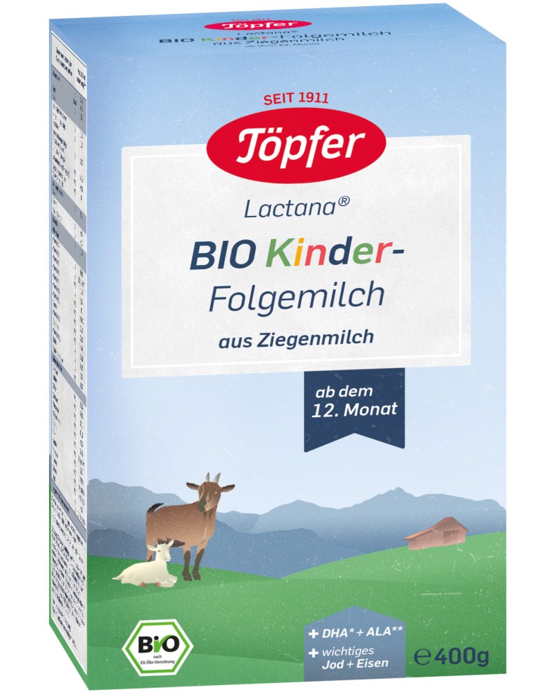        Topfer Lactana Bio Kinder 3 - 400 g,  12+  - 