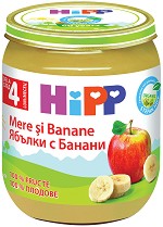 Био пюре от ябълки и банани HiPP - 125 g, за 4+ месеца - продукт