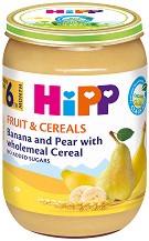 HIPP - Био каша с круша и банан с пълнозърнести култури - Бурканче от 190 g за бебета над 6 месеца - продукт
