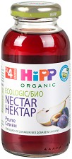 HiPP - Нектар от био сливи - Стъклена бутилка от 200 ml за бебета над 4 месеца - продукт
