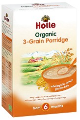 Инстантна био безмлечна каша - 3 вида зърна - Опаковка от 250 g за бебета над 6 месеца - продукт