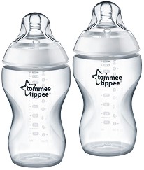 Бебешки шишета за хранене - Closer to Nature: Easi Vent 340 ml - Комплект от 2 броя със силиконов биберон за бебета над 3 месеца - шише
