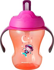 Неразливаща се чаша със сламка и дръжки - Easy Drink 230 ml - За бебета над 6 месеца от серията "Explora" - чаша