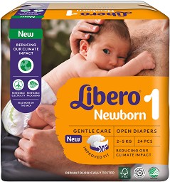 Пелени Libero 1 - 24 броя, за бебета 2-5 kg - продукт