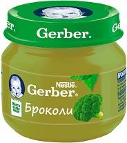 Пюре от броколи Nestle Gerber - 80 g от серията Моето първо, за 6+ месеца - пюре