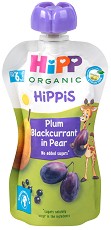 Био плодова закуска с круши, сливи и касис HiPP HiPPiS - 100 g, за 6+ месеца - пюре