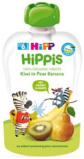 Био плодова закуска с круши, банани и киви HiPP HiPPiS - 100 g, за 6+ месеца - пюре