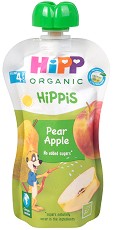 Био плодова закуска ябълка и круша HiPP HiPPiS - 100 g, за 4+ месеца - пюре