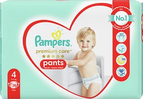 Гащички Pampers Premium Care Pants 4 - 38 или 44 броя, за бебета 9-15 kg - продукт
