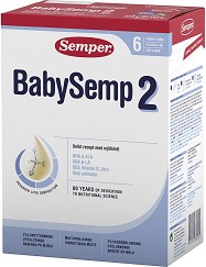 Адаптирано преходно мляко Semper Baby Semp 2 - 800 g, за 6+ месеца - продукт