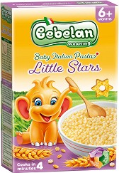 Bebelan - Паста Звездички - Опаковка от 350 g за бебета над 6 месеца - продукт