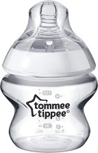 Бебешко шише за хранене - Closer to Nature: Easi Vent 150 ml - Комплект със силиконов биберон от 0+ до 2 месеца - шише