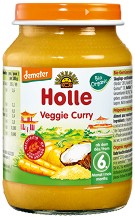 Био пюре зеленчуково къри Holle - 190 g, за 6+ месеца - пюре