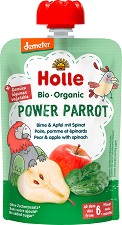 Holle - Био забавна плодово-зеленчукова закуска с круша, ябълка и спанак - Опаковка от 100 g за бебета над 6 месеца - продукт