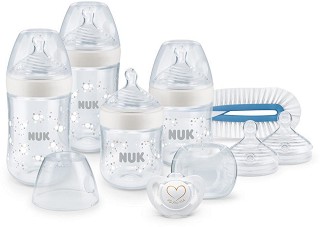 Комплект за новородено - Nature Sense Softer: Temperature Control - С шишета, биберони, залъгалка и четка за почистване на шишета - продукт