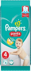 Гащички Pampers Pants 4 - 3÷176 броя, за бебета 9-15 kg - продукт