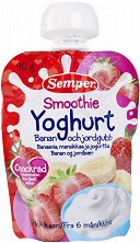 Смути йогурт с банан и ягода Semper - 90 g, за 6+ месеца - пюре