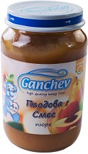 Пюре от плодова смес Ganchev - 190 g, за 4+ месеца - пюре