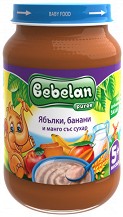 Bebelan Puree - Млечна каша от ябълки, банани и манго със сухар - Бурканче от 190 g за бебета над 5 месеца - продукт