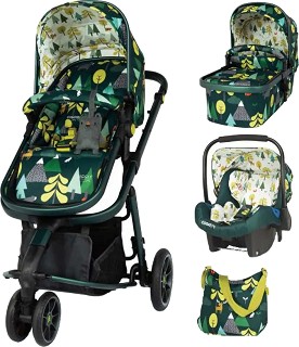 Бебешка количка 3 в 1 Cosatto Giggle 3 - С кош за новородено, лятна седалка, кош за кола, чанта и аксесоари - количка