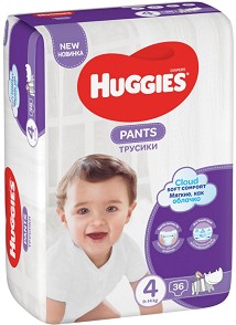 Гащички Huggies Pants 4 - 36 броя, за бебета 9-14 kg - продукт