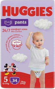 Гащички Huggies Pants 5 - 34 броя, за бебета 12-17 kg - продукт