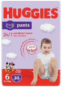 Гащички Huggies Pants 6 - 30 броя, за бебета 15-25 kg - продукт