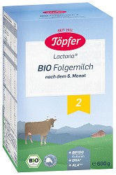 Био преходно мляко - Lactana Bio 2 - Опаковка от 600 g за бебета от 6 до 10 месеца - продукт
