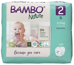 Bambo Nature 2 - S - Еко пелени за еднократна употреба за бебета с тегло от 3 до 6 kg - продукт