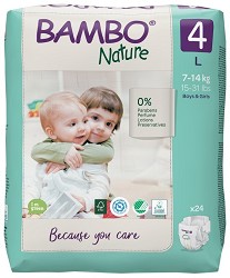 Bambo Nature 4 - L - Еко пелени за еднократна употреба за бебета с тегло от 7 до 14 kg - продукт