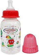 Стандартно шише за хранене - Плодове 150 ml - Комплект със силиконов биберон за бебета от 0+ месеца - шише