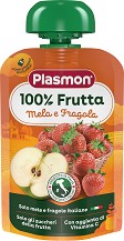 Плодова закуска с ябълки и ягоди Plasmon - 100 g, за 12+ месеца - продукт