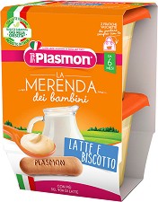 Млечен десерт с бишкоти Plasmon - 2 x 120 g, за 6+ месеца - продукт