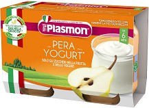 Пюре от йогурт с круши Plasmon - 2 x 120 g, за 6+ месеца - пюре