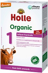 Био мляко за кърмачета - Holle Organic 1 - Опаковка от 400 g за бебета от момента на раждането - продукт