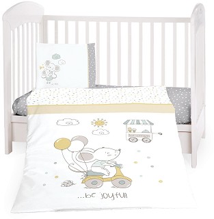 Бебешки спален комплект 3 части Kikka Boo - За легла 60 x 120 cm и 70 x 140 cm, от серията Joyful Mice - продукт